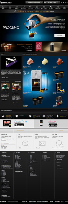 雀巢咖啡機官網設計賞析 簡約與功能性的完美融合